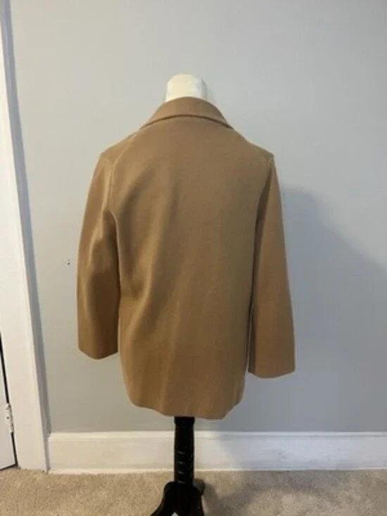 Quince Organic Cotton Camel Waffle Texture Blazer Open Front. Size Small. - Picture 7 of 9